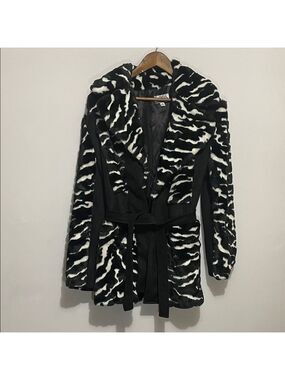 The Look Randolph Duke Zebra Print Women's Coat Sz Medium